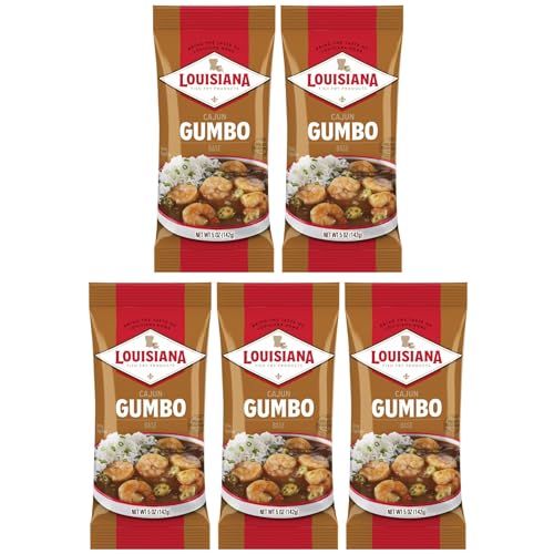 Louisiana Base Gumbo 5 Ounce (Pack of 5) - Authentic Delicious Gumbo - Just Add Your Choice of Meat...