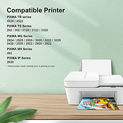 Image of 245XL Ink Cartridge 246XL Compatible for Canon 245XL Black Ink for Canon 245XL 246XL Combo Pack Use with Canon TS202 Ink Cartridges PIXMA MG2522 MX490 MX492 TR4520 TR4500 TS3322 TS3122, Black & Color