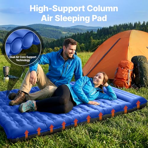 Image of OGERY Sleeping Pad, Ultralight Inflatable Sleeping Pad for Camping with Pillow Built-in Foot Pump, 6 inch Extra-Thick Reinforced Camping Mattress for Hiking, Backpacking, Tent
