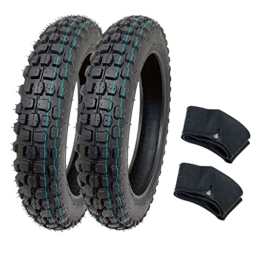 MMG Tire Set of 2 Knobby Tires 3.00-12 with Inner...