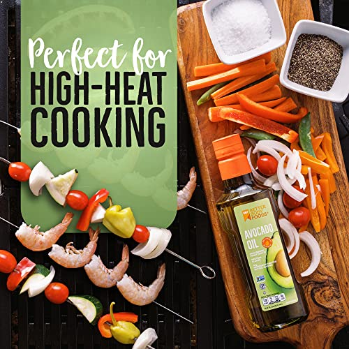 BetterBody Foods Refined Non-GMO Cooking Oil, Kosher, Keto and Paleo Diet Friendly, for High-Heat Cooking, 100% Pure Avocado Oil, 1 Liter, 33.8 Fl Oz 2 BetterBody Foods Refined Non-GMO Cooking Oil, Kosher, Keto and Paleo Diet Friendly, for High-Heat Cooking, 100% Pure Avocado Oil, 1 Liter, 33.8 Fl Oz