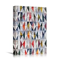 Canvas Wall Art Painted Patterns Abstract Colorful Geometric Hallway Minimalist Mixed Media Multicolor Patterns - 12x18 inches