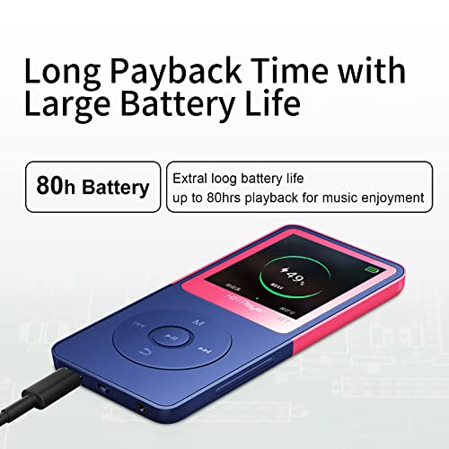 Mp3 Player For Kids Tengsen Mo3 Portable Music Player Mp3 & Mp4 Players Digital Audio With Fm Radio Mps3 Players Mighty Mp3 Reproductor Photo View Lossless Sound Support Up To 128Gb (Pink) #TOP2