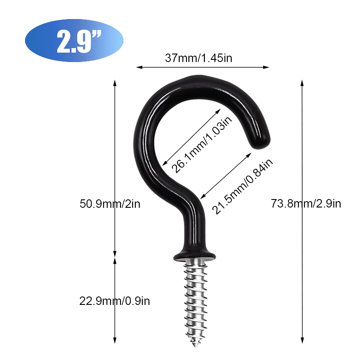 Exсluѕіvе Dіѕсоunt 60% Prісе smseace 24pcs 2.9Inch Black Ceiling Hooks Vinyl Coated Screw-in Hooks with 30pcs Expansion Pipe for Decorating Christmas Lights Hanger Hooks Outdoor Wire and Fairy Lights D-014-2 Gеt Dіѕсоunt оƒƒеr smseace 24pcs 2.9Inch Black Ceiling Hooks Vinyl Coated Screw-in Hooks with 30pcs Expansion Pipe for Decorating Christmas Lights Hanger Hooks Outdoor Wire and Fairy Lights D-014-2