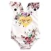 ONE'S New Baby Girls Summer Flower One First Birthday Bodysuit Romper Outfits (12-18 Months, White)