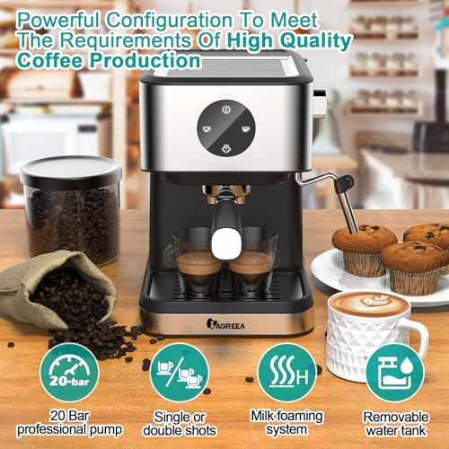 Iagreea Espresso Machine 20 Bar, Professional Espresso Maker With Milk Frother Steam Wand, 50Oz Removable Water Tank thumb #1