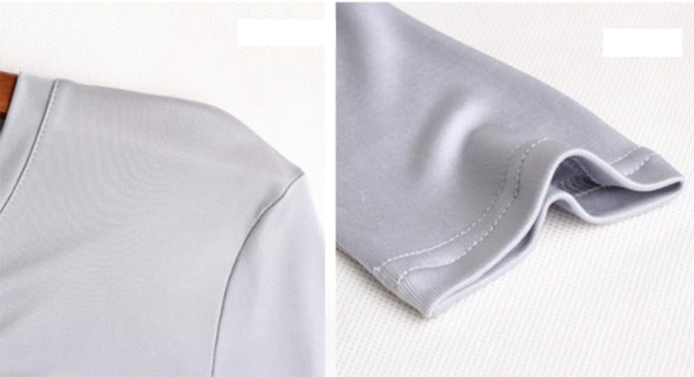 ケイミ）KEIMI メンズ インナーシャツ 長袖 半袖 Vネック シルク 吸湿 速乾 100％シルク 白 黒