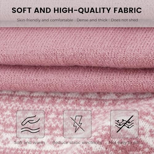 Womens Winter Beanie Hat Scarf Gloves Set, Touchscreen Gloves Long Scarf Thick Warm Knit Skull Caps Winter Gift for Women Men3