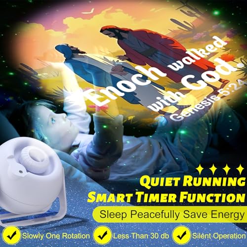 Image of Aurelema Bible Verses Projector Galaxy Projector Includes 6 Interchangeable Christian Discs Night Light Set Project Religious on Walls or Ceilings for Christian