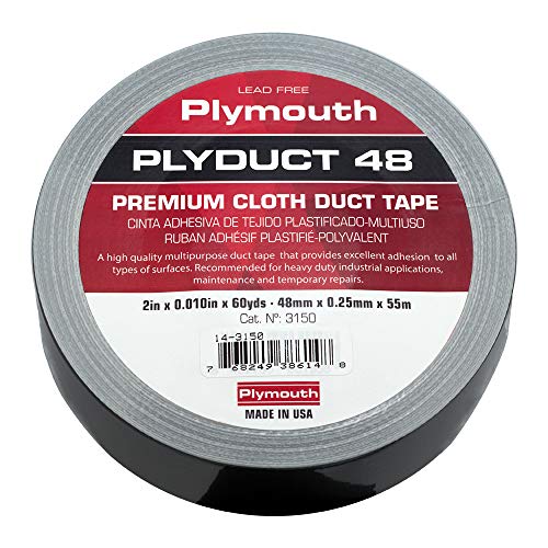 Image of Plymouth 3150 Brand Heavy Duty Cloth Tape 2 inch x 60 YDS, 149 deg. F Plyduct
