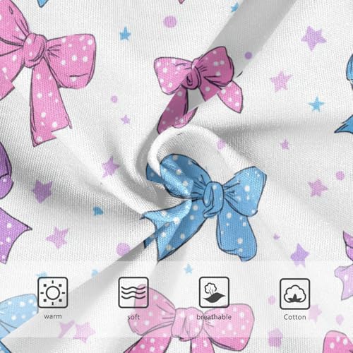 Wusikd Pink Blue Bows Star Girls' Underwear Cotton Girls Briefs Soft Toddler Underwear 2T3