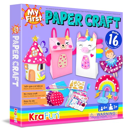 KRAFUN My First Unicorn Bunny Paper Craft Kit for Toddlers and Girls...