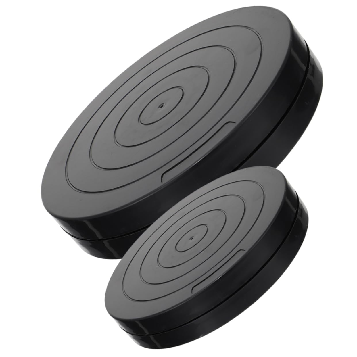 Uonlytech 3 Series Mesa Rotativa De Escultura De Arcilla Esculpiendo Arcilla Seca Al Aire Cerámica Placa Giratoria Rueda De Esculpir Bandeja Giratoria El Plastico Negro 2 Piezas X 3