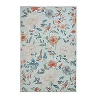 Think Rugs Catherine Lansfield Pipa Floral Rug, Blue
