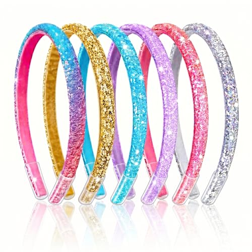 6Pcs Girls Headbands Sparkle, Easter Basket Stocking Stuffers Toddler Kids