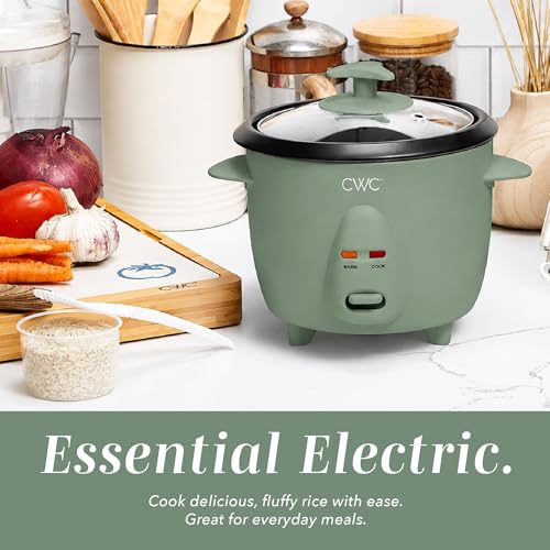 Image of COOK WITH COLOR 6 Cup Rice Cooker 300W - Effortless Cooking and Perfectly, Cooks 3 Cups of Raw Rice for 6 Cups of Cooked Rice, Green
