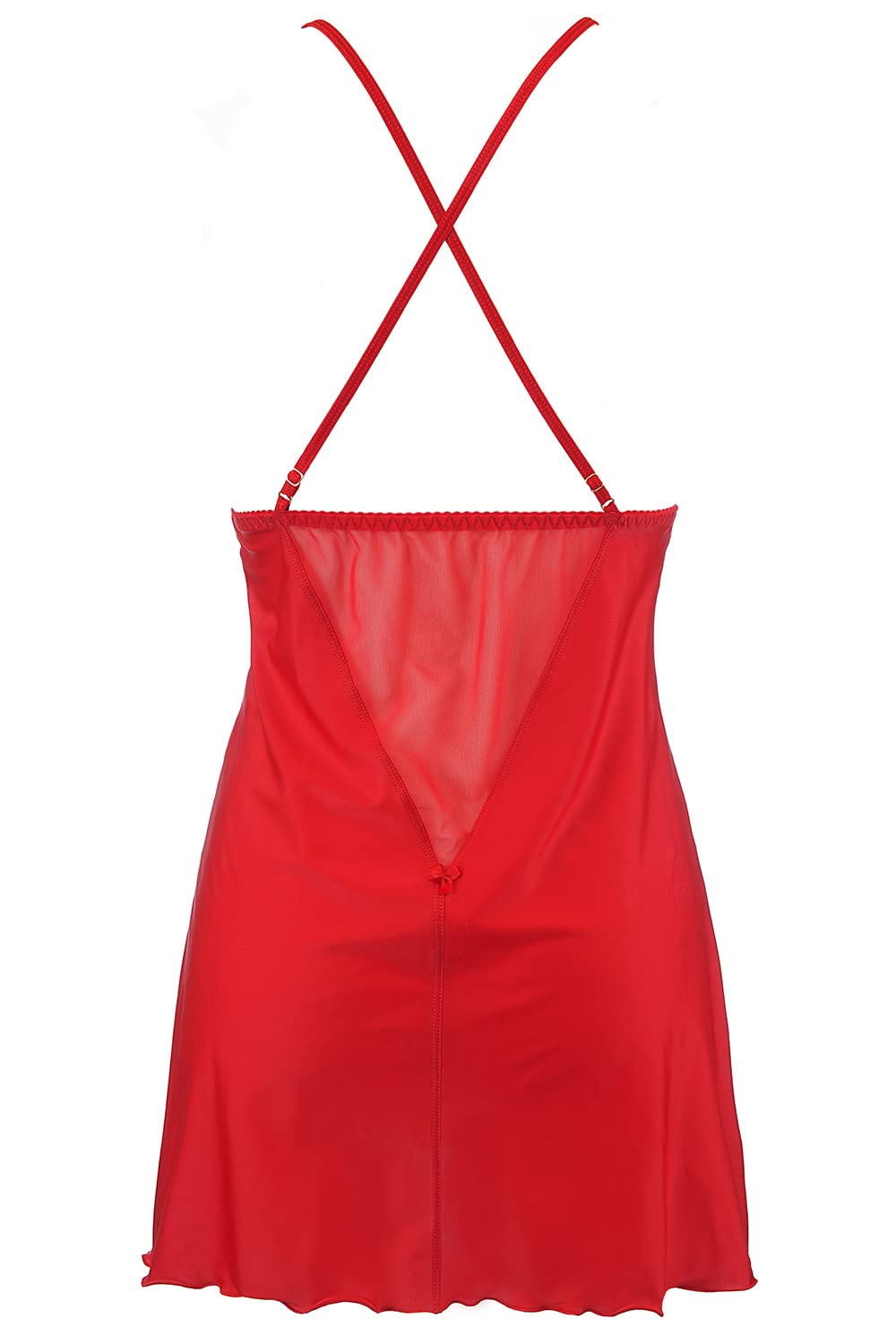 Axami Conjunto De Lencería Sensual Camisón De Noche Y Tanga V-10469, Rojo,L