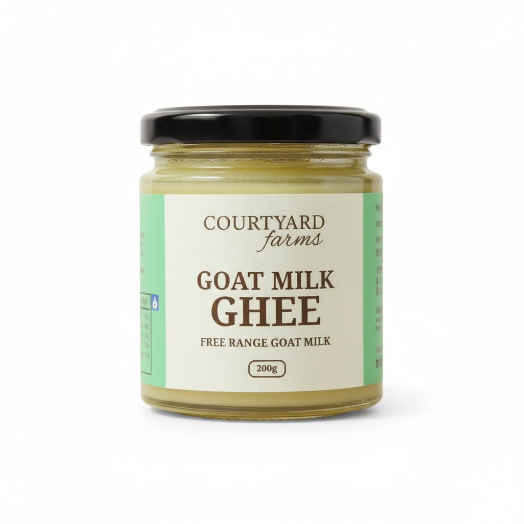 Courtyard Farms Goat Milk Ghee I Grass Fed I Traditional I 200 Gram Glass Bottle Jar