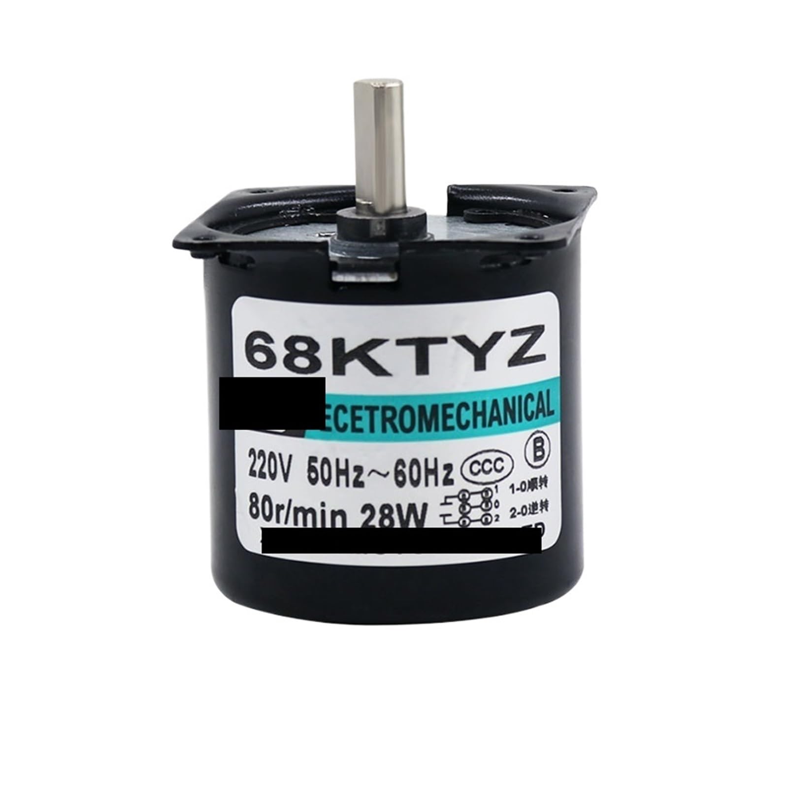 MGIMGFKZD Synchronous Motor 68KTYZ Eccentric Shaft AC Synchronous Motor 220V 28W 2.5rpm-80rpm CW CCW Motor(2.5rpm)
