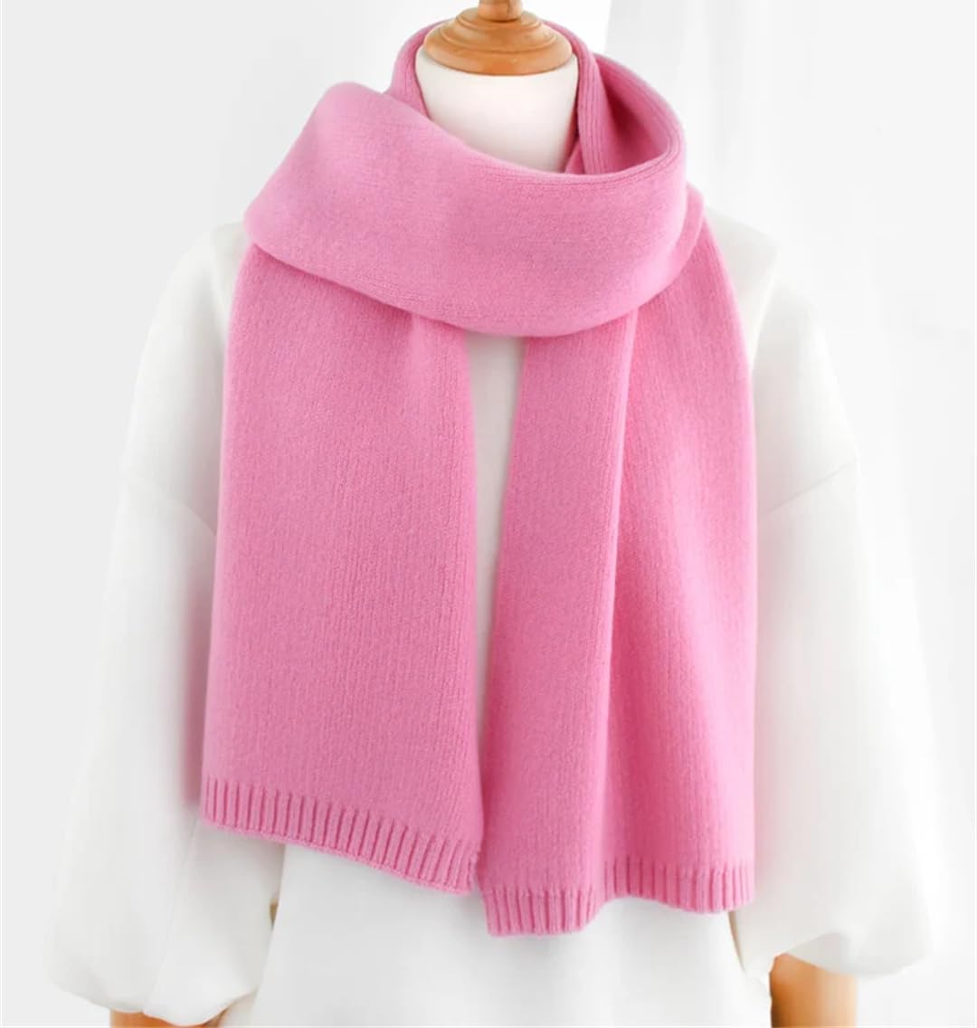 Bufanda de cachemira para mujer, invierno, cálida, de lana, estrecha, corta, para niña