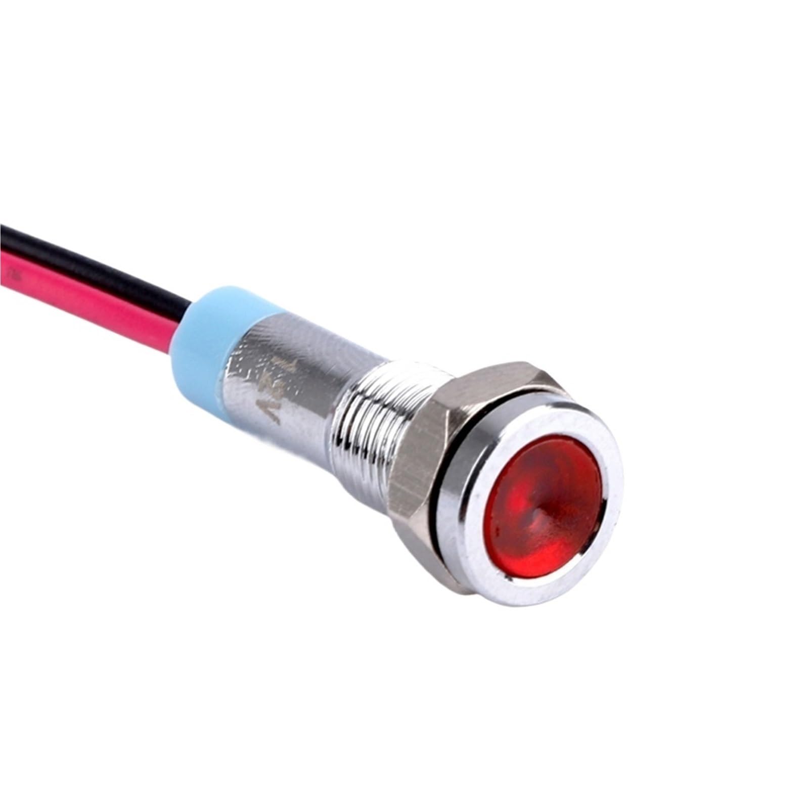 20 luces LED indicadoras de señal de alto brillo de 6 mm, 3-6 V/12-24 V/110 V/220 V, lámpara de metal industrial con cable de 150 mm.(White Light,110V)