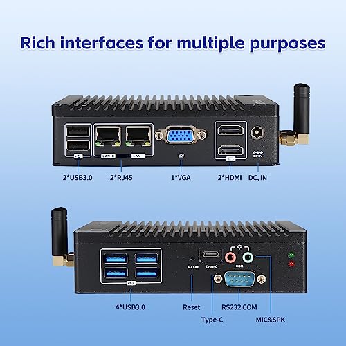 Sharevdi Mini PC Windows 10 Pro, Intel Celeron N3150 (bis zu 2.08GHz) Mini Desktop Computer, Dual Band WiFi/Triple Display/BT 4.2, 8GB DDR3 128GB SSD Micro PC für Business/Schule. – Bild 3