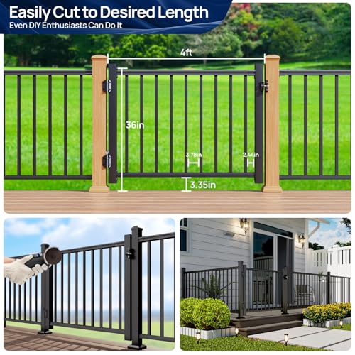 Egadis 36in x 4ft Aluminum Deck Gate, ASTM E985, for Deck, Patio & Porch by Egadis - Used condition - Image 5