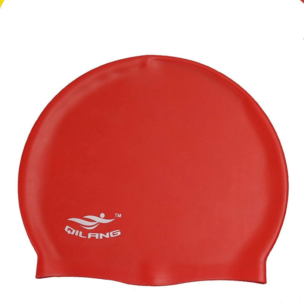 Ulalaza Silicone Swimming Cap Keep Hair Clean and Dry Elastic Swim Cap for Men Women