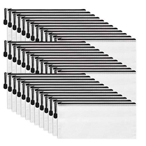 Yuikome Bolsa de Lápices de Cremallera de 42 Piezas, Bolsa de Cremallera con Bolsas de Almacenamiento de Archivos de Cremallera para Almacenamiento de Viajes de Cosméticos Estacionarios Cover