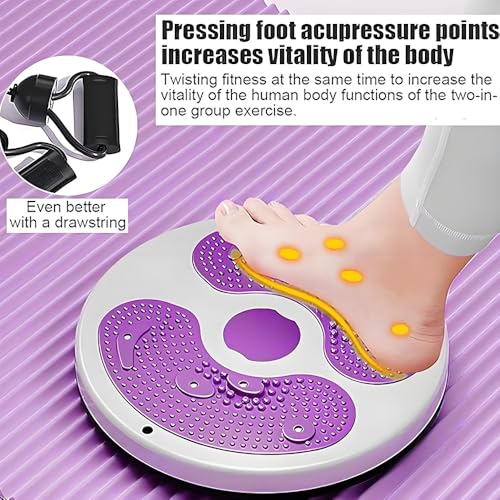 Roysmart Twist Waist Disc Balance Board mit Kordelzug, Fitness Drehscheibe Waist Wriggling Plate Fitnessgeräte, Aerobic-Übungen Fitness-Zubehör, Widerstandsbänder Massage-Fußsohle Heimfitnessgeräte