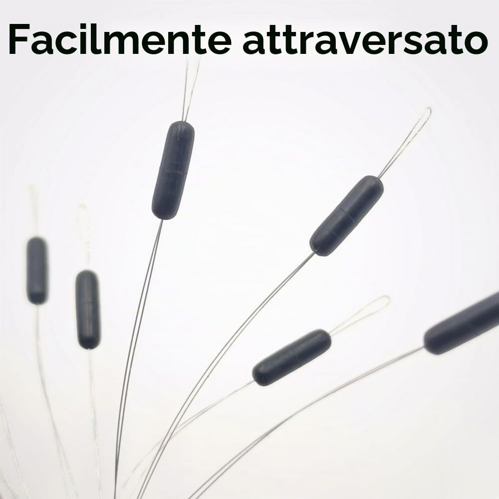 300 tappi per galleggianti da pesca, 50 gruppi 6 in 1, perline spaziali in gomma cilindriche, galleggianti da pesca, fermate per fiumi, laghi, bacini idrici