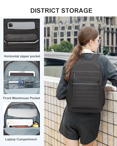 Image of KEOFID Travel Backpack for Women, Womens Work Backpacks, Anti-theft Backpack Purse, Back pack for College Girls, Carry-On Travel Backpacks,Bookbag(Carbon Black)