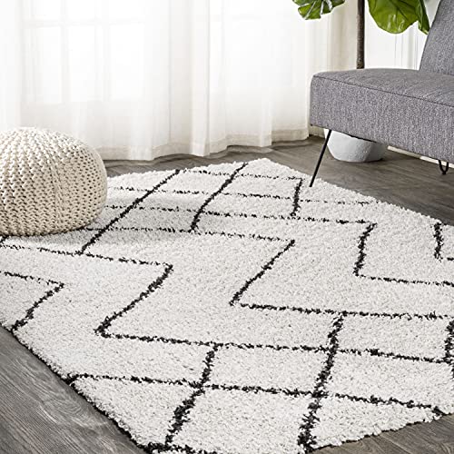 JONATHAN Y Tapete Diamond Shag Beige/Gris Oscuro 8x10 ft miniatura 4