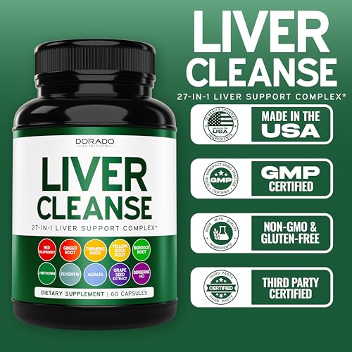 Liver Cleanse Detox & Repair (27 in 1 Formula - Milk Thistle, Dandelion Root, Turmeric, Artichoke Extract & More) - Detox Cleanse Supplement, Liver Support for Adults, Vegan - 60 Capsules - Image 6