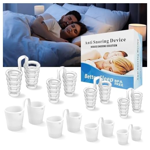 8 Stück Schnarchstopper, Anti Schnarch Nasenclip, 4 Größe Nasendilatator Nasenspreizer, Anti Schnarch Gerät, gegen Schnarchen, Verbesserung der Atmung (Transparent)