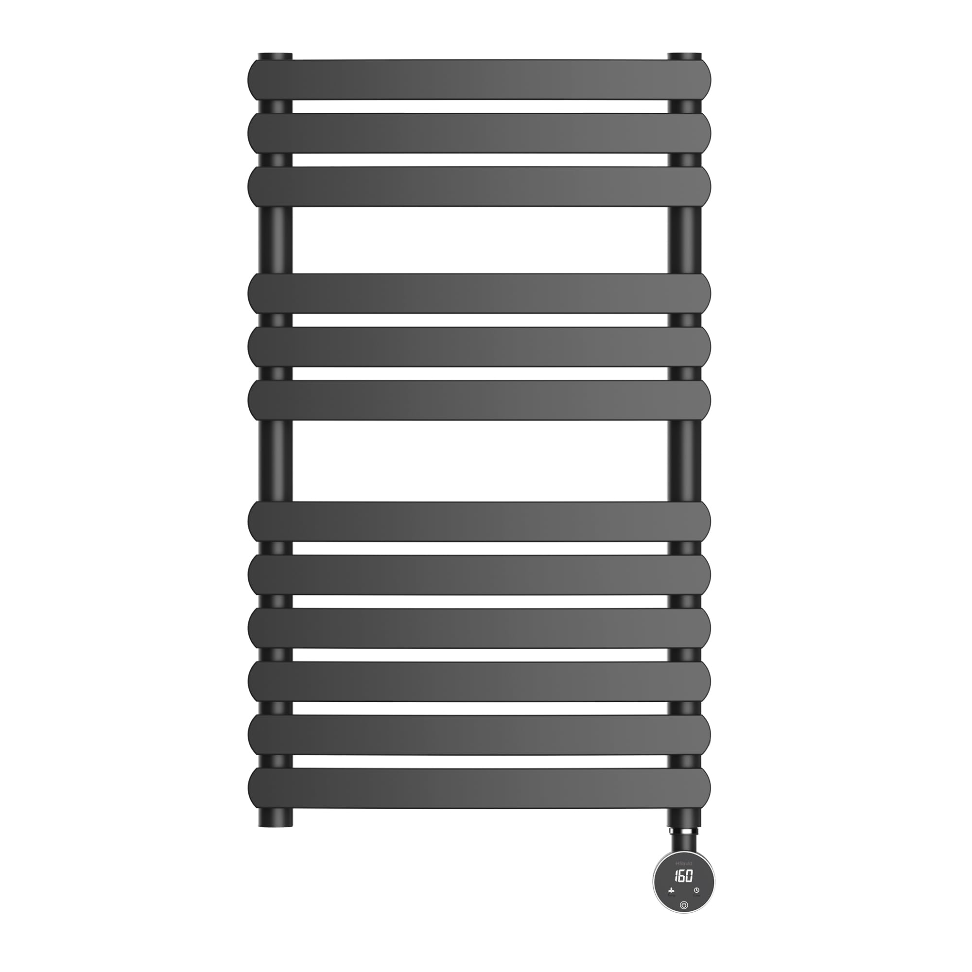 Towel Warmer, Large Size Heated Towel Rack with Built-in Timer and Temperature Control, Detachable Controller, Hardwired/Plug-in, Black