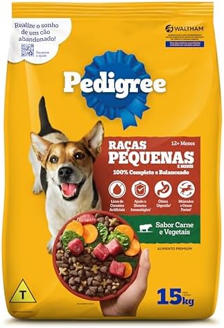 Ração Pedigree Carne e Vegetais Cães Adultos Raças Pequenas e Min...