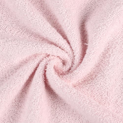 Image of Superior Kids Cotton Terry Poncho, Soft, Absorbent Bath Towel with Hood, Bathroom Accessories, Long, Plush Bathrobes for Bath, Shower, Spa, Resort, Beach, Pool, Boy, Girl, Small /Medium Size, Pink