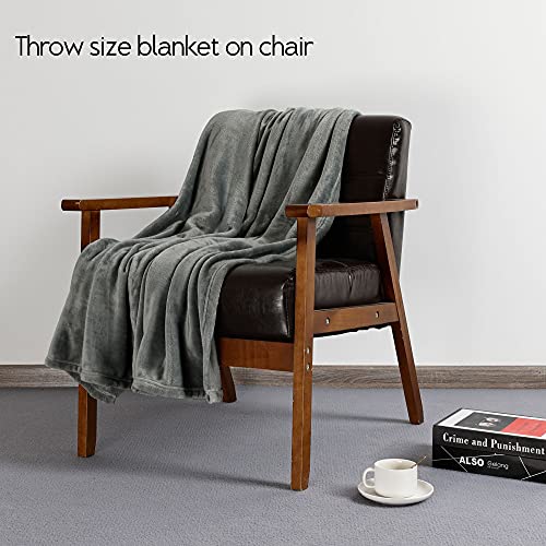 Image of NANPIPER Fleece Blankets, Super Soft Flannel Fuzzy Blanket for Couch, Luxury Cozy Lightweight Microfiber Dog Blanket-Throw Size,Grey