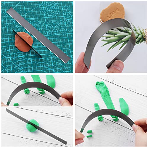 Polymer Clay Cutters, 5 Pcs Stainless Steel Flexible Clay Cutter Blade Slicer Cutting Slicing Tools for Clay Shaping Modelling Sculpting DIY Ceramic Pottery Craft, Straight and Wave (Silver 5 Pcs) - Image 6