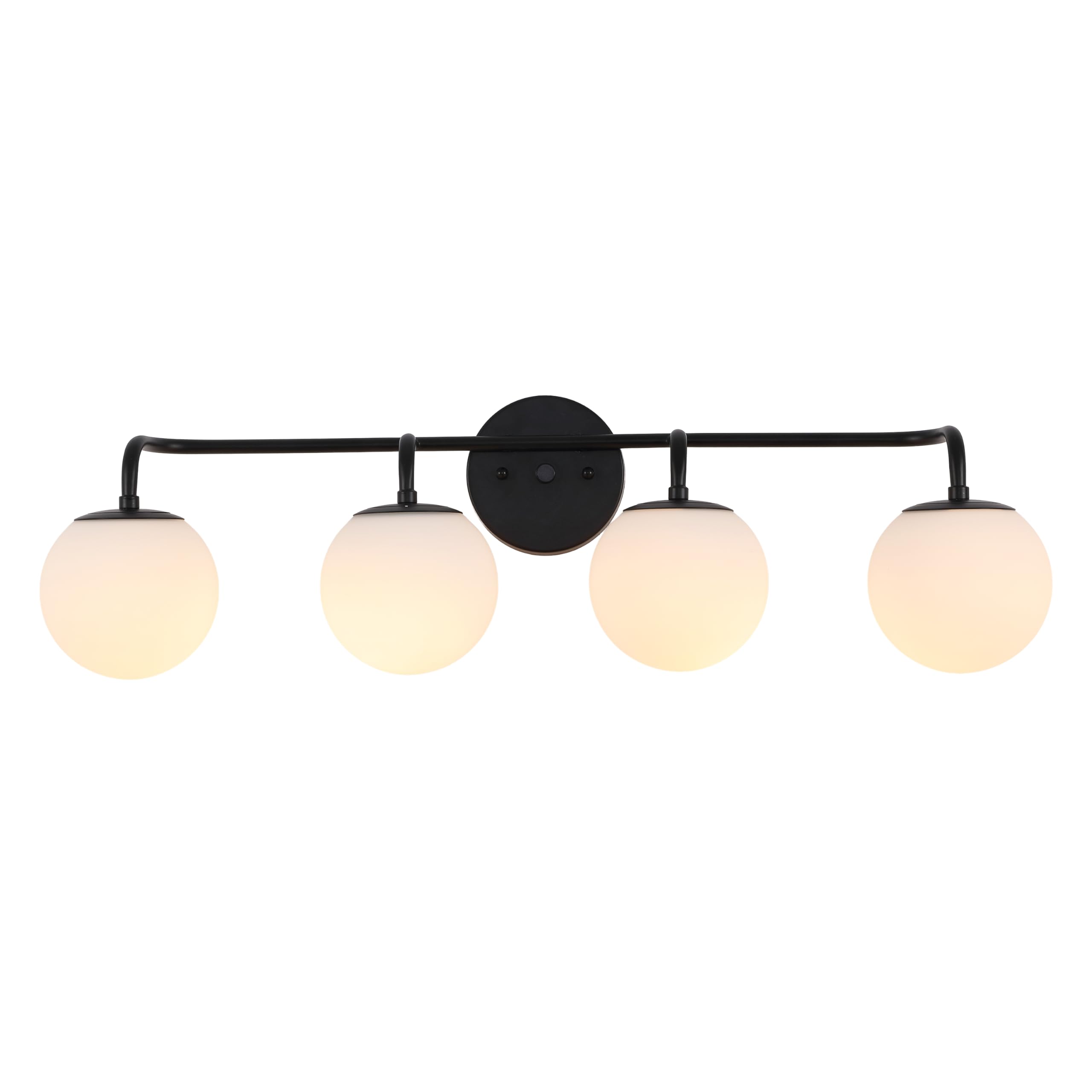 JONATHAN Y Louis Parisian Globe 31" Vanity 4-Light, Black