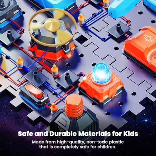 Image of STEM Educational Kit for Kids 8+ | 25+ DIY Electronic Circuit & Mechanical Projects | Science Experiment Building Blocks | Birthday Gift for Boys & Girls, School Activity Kit