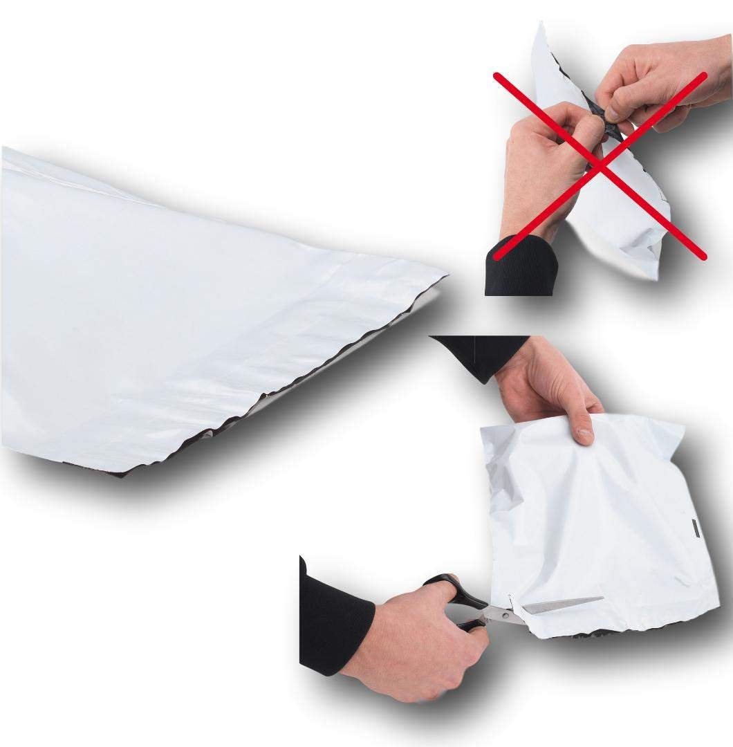 100 Pochettes plastique opaque fermeture automatique en liasse fermeture instantanée = gain de temps enveloppe blanche opaque pochette d’expédition indéchirable et hermétique sans rabat