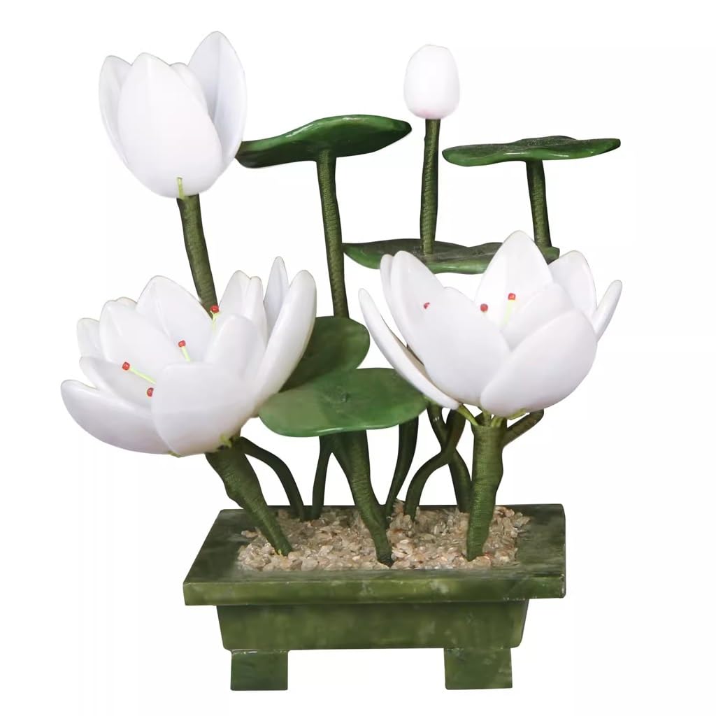 WDSOPK Artificial Plants Indoor Jade Carving Living Room Decoration Porch Wine Cabinet Decoration Jade Bonsai Potted Plant Decoration Plants Decor
