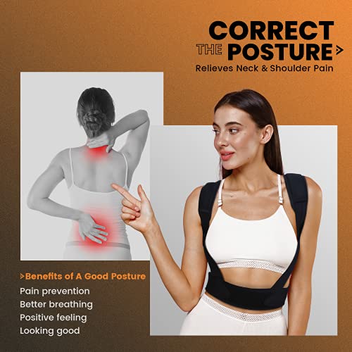 Product Image 3: VANRORA Posture Corrector for Women and Men, Back Brace Fully Adjustable & Comfy, Support Straightener for Spine, Back, Neck, Clavicle and Shoulder, Improves Posture and Pain Relief S/M
