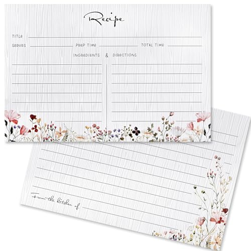 Outus 50 Pieces 4x6 Recipe Cards, Double Sided...
