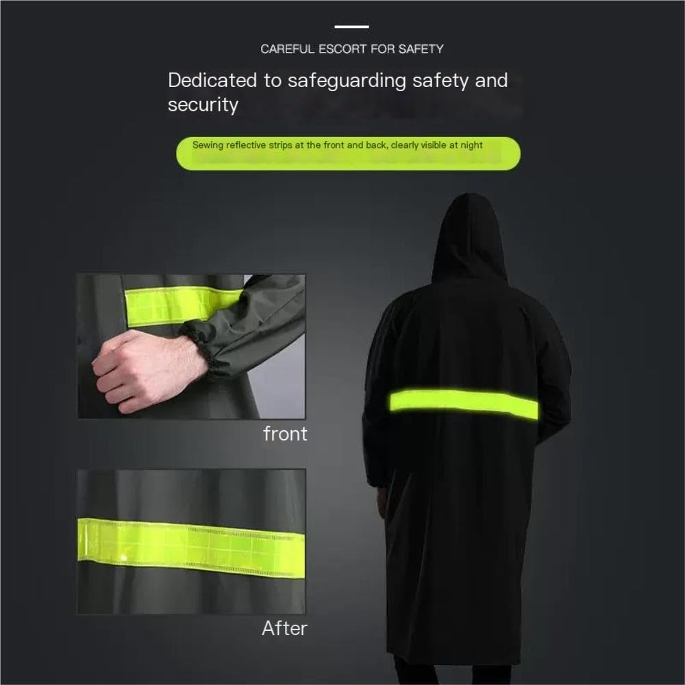 Cappotto antipioggia lungo, giacca antipioggia da lavoro da