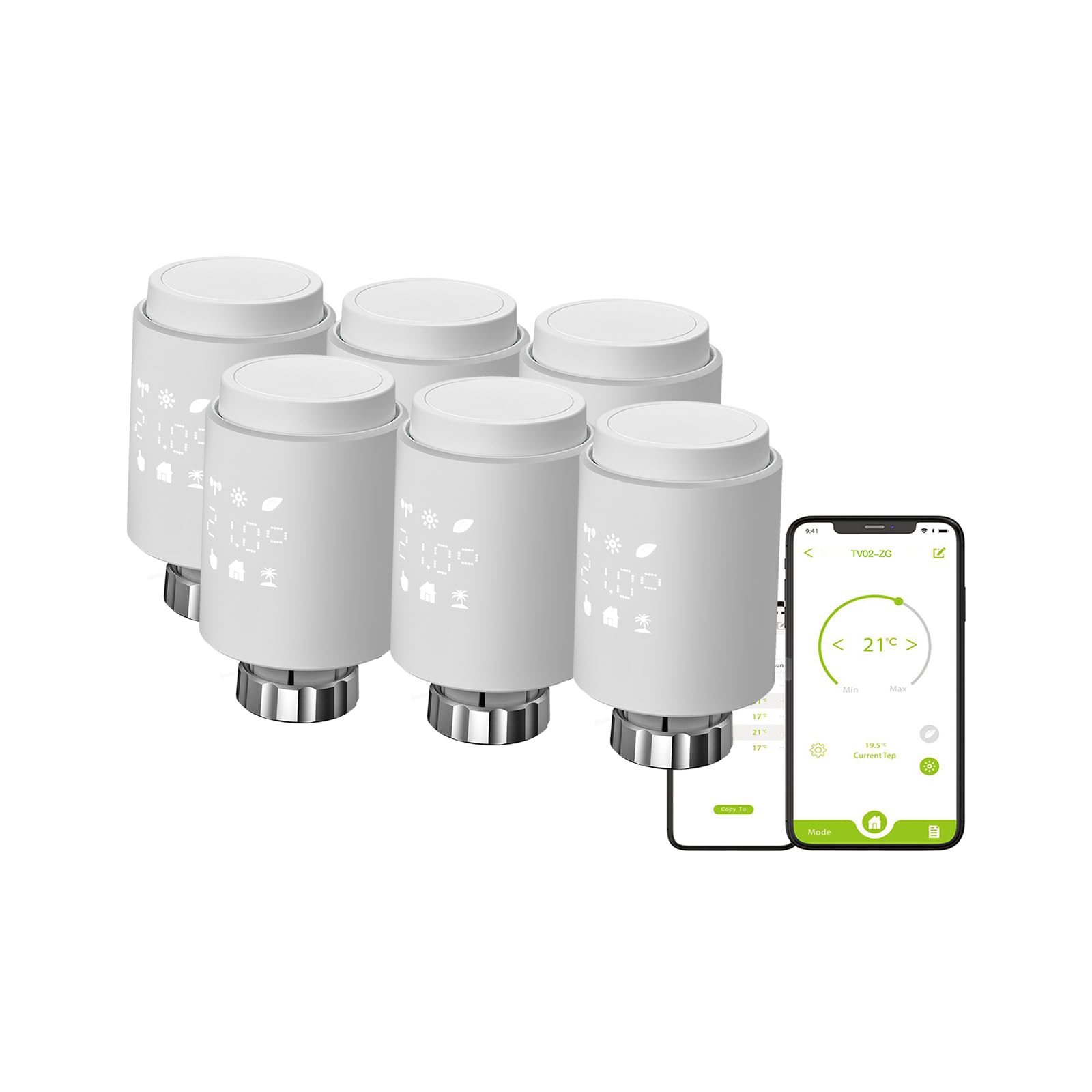LED Zigbee Smart Termostatico Raiator Valve,Tuya Smart Life App Control,Controllo vocale,Lavora con Alexa googlehome