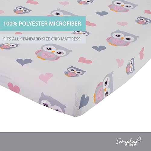 Miniatura 5 de EVERYDAY KIDS - Sábana bajera para cuna, 100% micro fibra suave, transpirable e hipoalergénica, se adapta al colchón de cuna tamaño estándar de 28