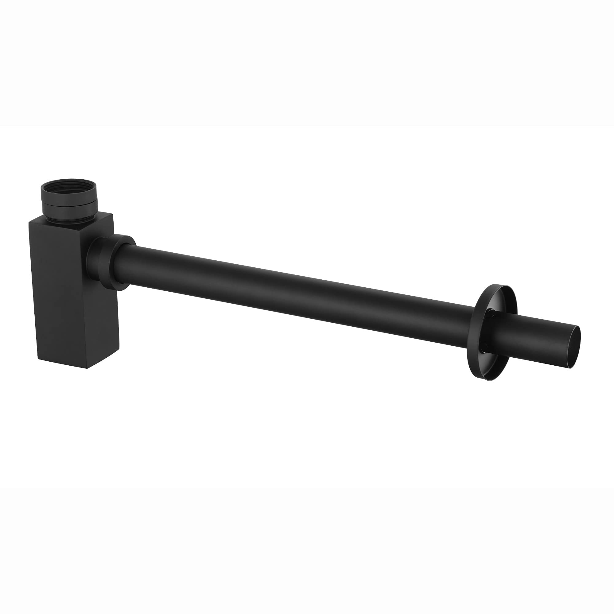 Enki Matte Black Sqaure Solid Brass Basin Bottle Trap Waste W58 from B&Q